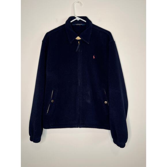 1980s Polo Ralph Lauren Fleece Fuzzy Bi-Swing Grandpa Old Money Bomber Jacket XL
